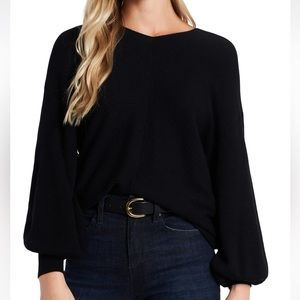 1. State Ribbed Balloon Sleeve Cotton Blend Sweater